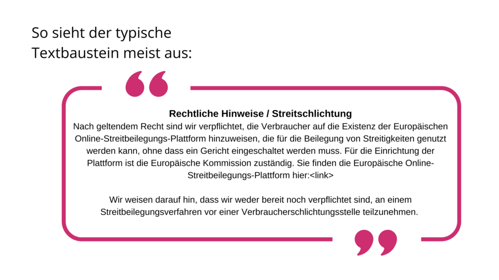 Typischer Textbaustein für die Verlinkung zur OS-Plattform